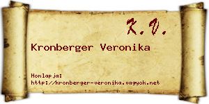 Kronberger Veronika névjegykártya